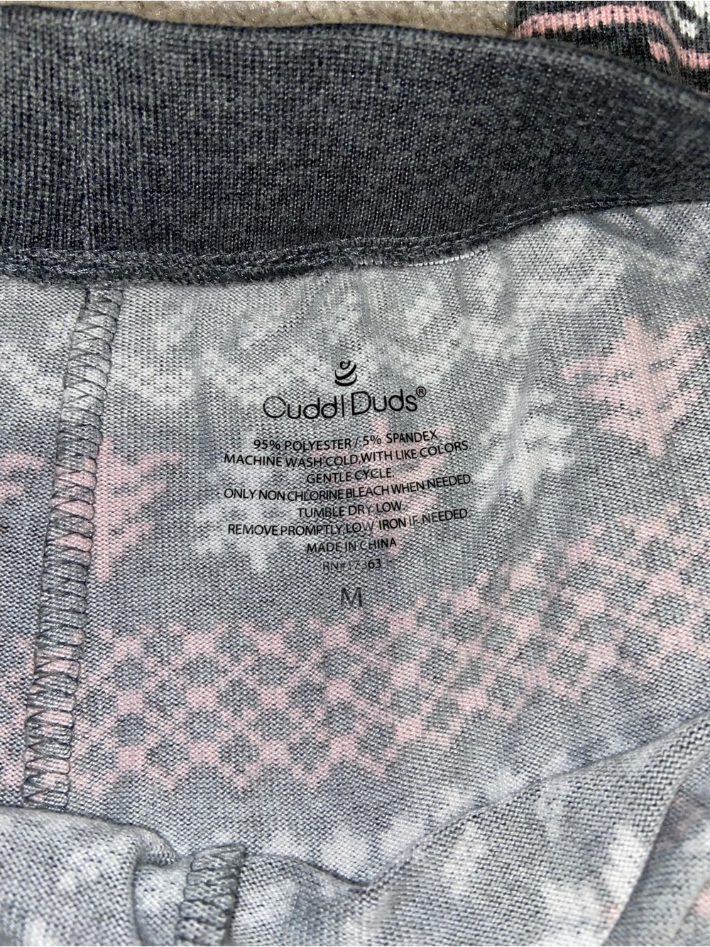 Cuddl Duds Charcoal Black & Pink Fair Isle Pajama Set - Picture 5 of 5